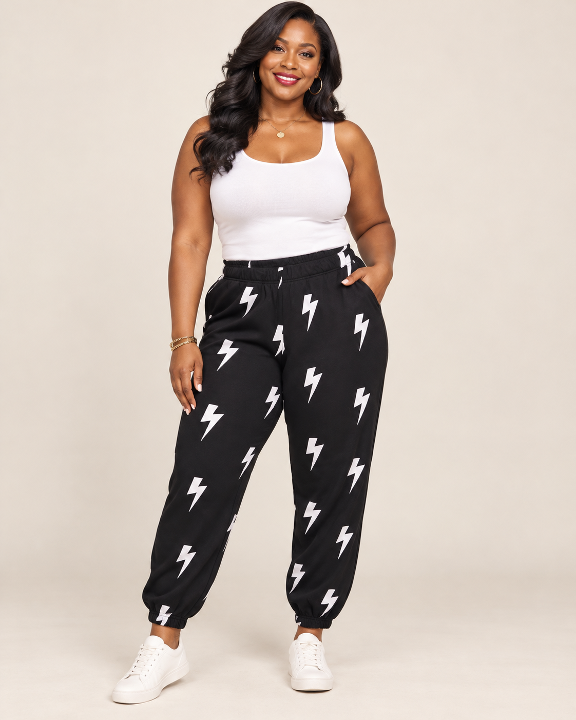Starfit Black Lightning Print Sweatpants
