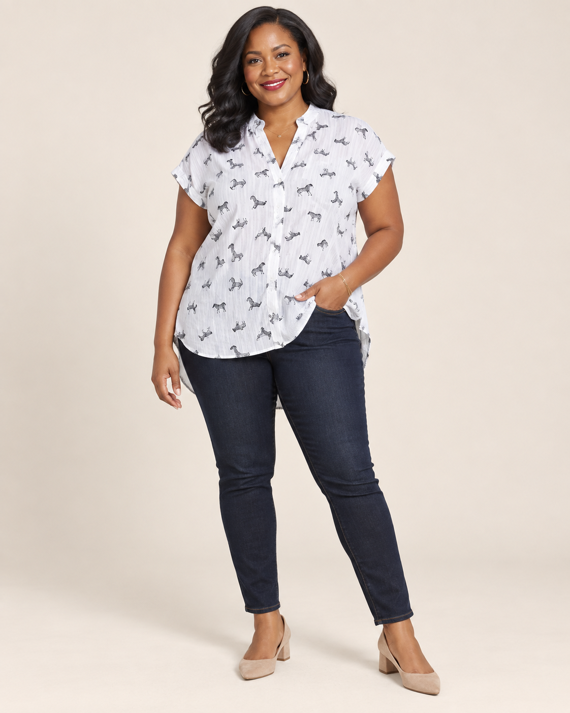 Jane + Delancey Zebra Print Top