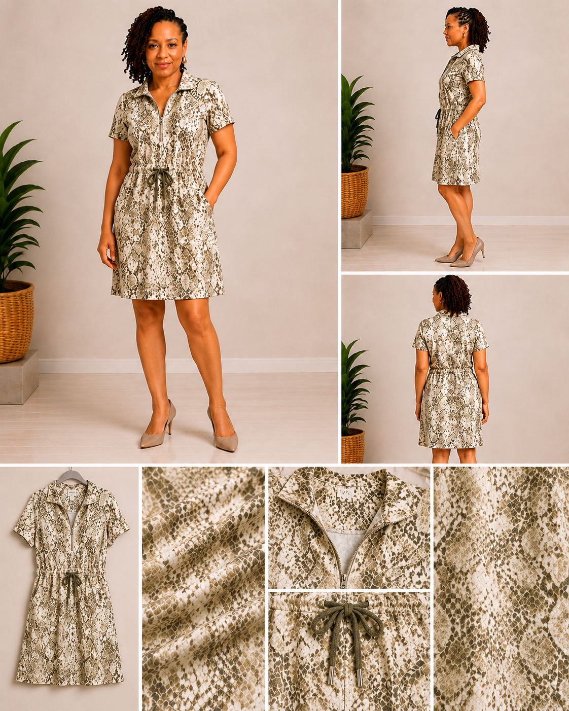 Chico’s Xenergy Snake Print Dress – Size 0 (US 4)