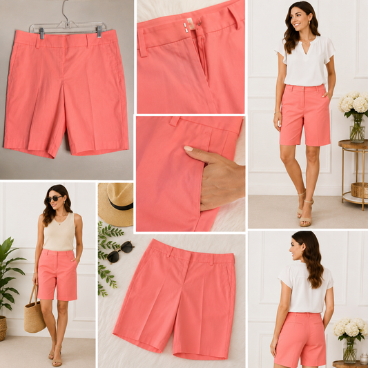 Ann Taylor Factory Bermuda Shorts – Salmon Pink | Size 14 | New With Tags