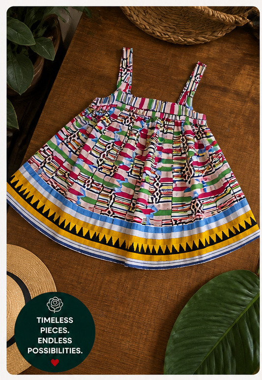Grassfields, The African Shop Flared Print Top – Size 14