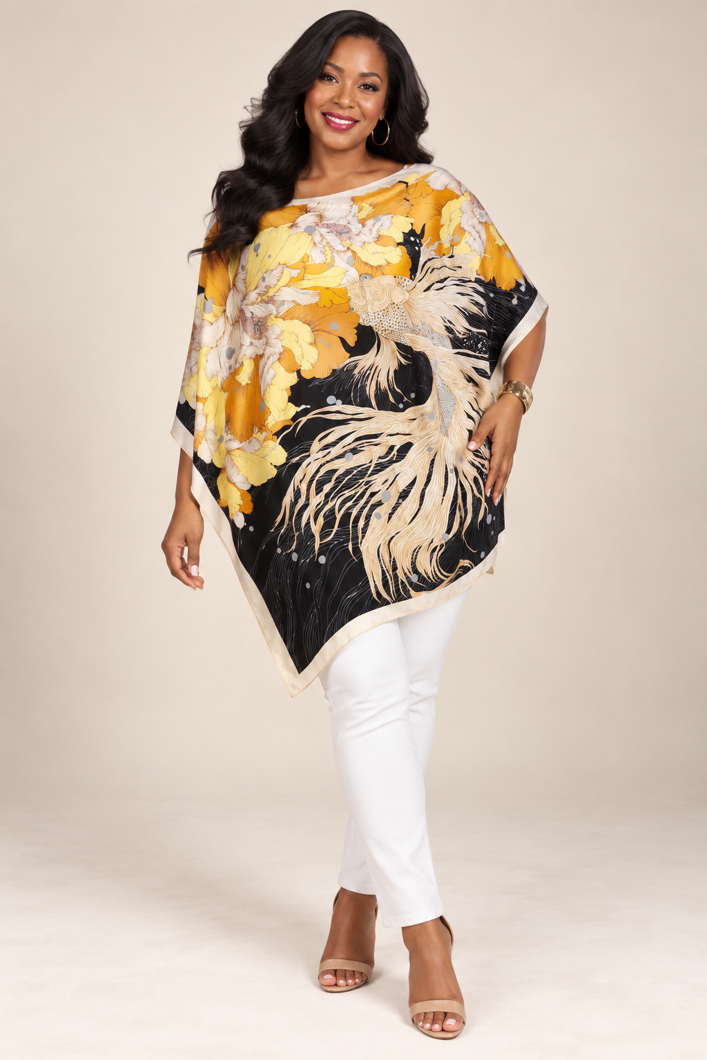 Celestial Print Scarf Poncho – One Size Fits Most